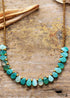 Boho Necklace, Green Semiprecious Stone Seeds